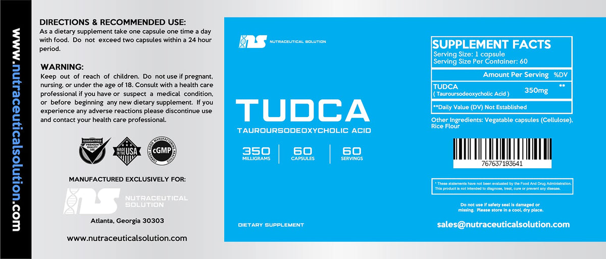 Nutraceutical Solution TUDCA 350mg - 60 Capsules - image 2