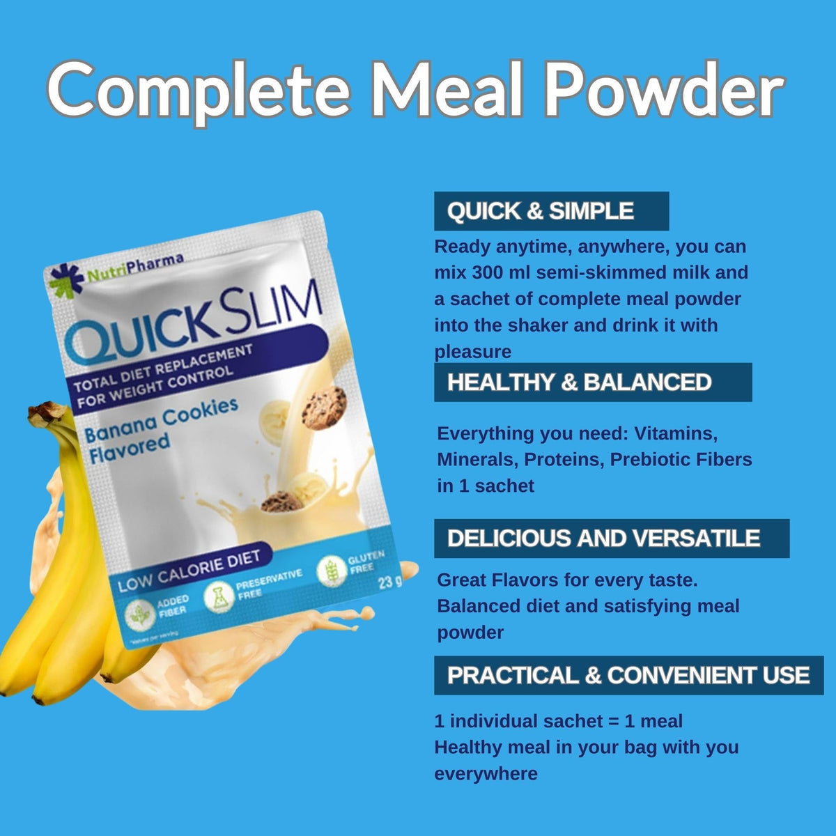 NUTRIPHARMA Quick Slim Quick Slim Meal Replacement Shakes for Weight