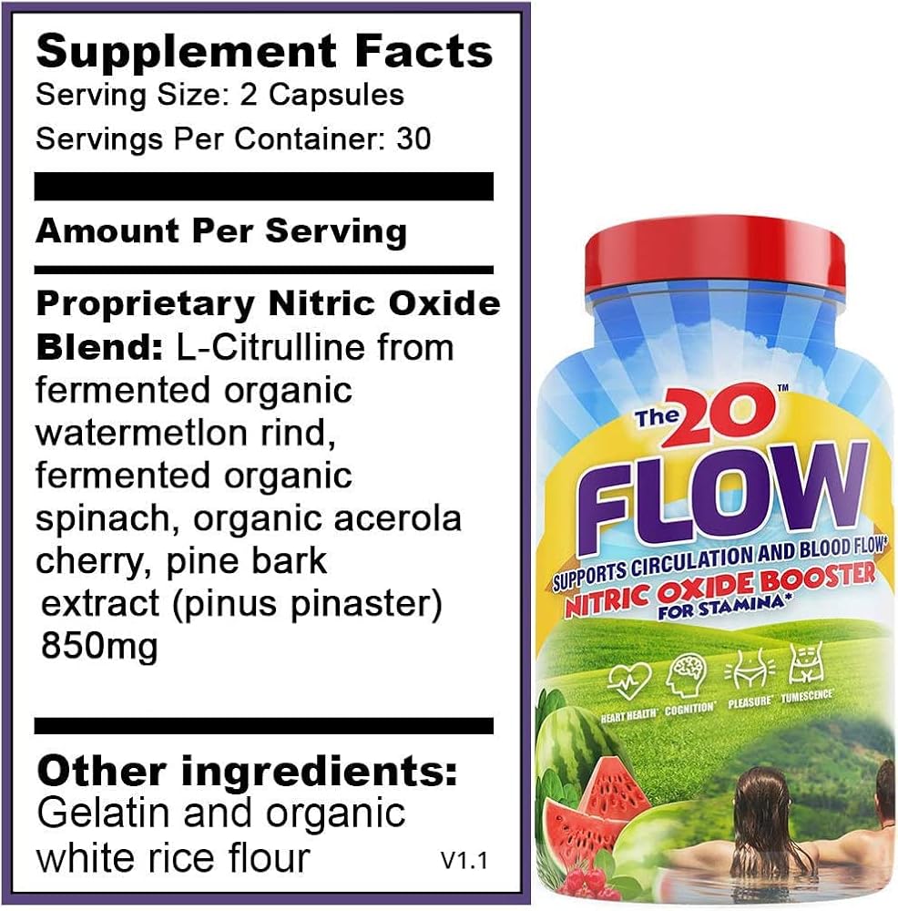 The20 Flow Nitric Oxide Supplement - 60 Capsules - image 2