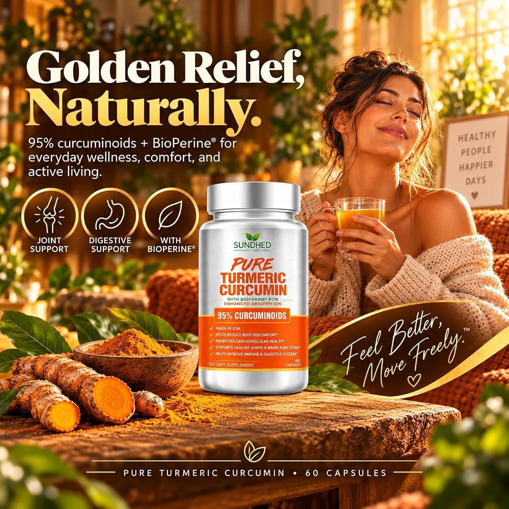 Sundhed Natural Pure Turmeric Curcumin Capsules - 60 Capsules - image 4