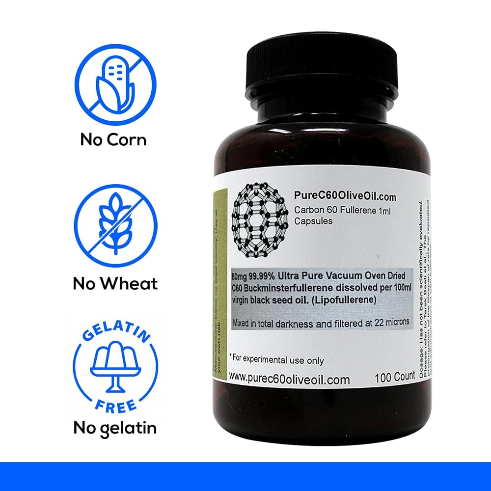 PureC60OliveOil.com C60 Black Seed Oil Capsules 80mg - 100 Count - image 4