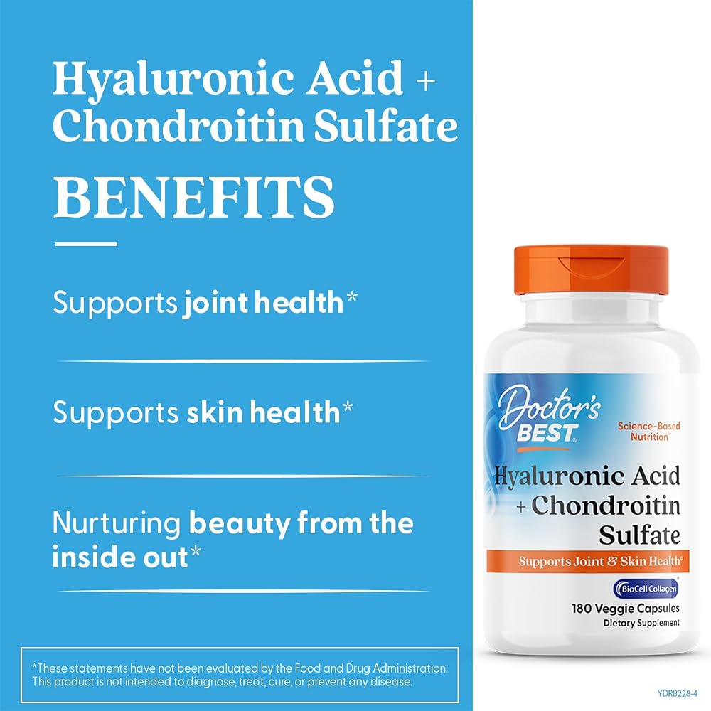 Doctor's BEST Hyaluronic Acid with Chondroitin Sulfate - 180 Vegetarian Capsules - image 2