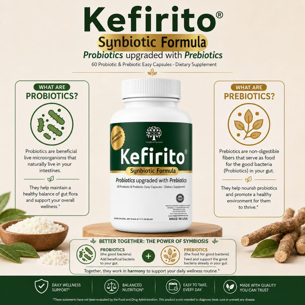 Spirit of The Forest Kefirito Daily Synbiotic Probiotic Prebiotic - 60 Capsules - image 8