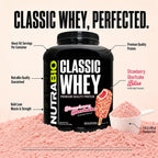 NutraBio Classic Whey Protein Powder Supplement - 25g of Protein Per