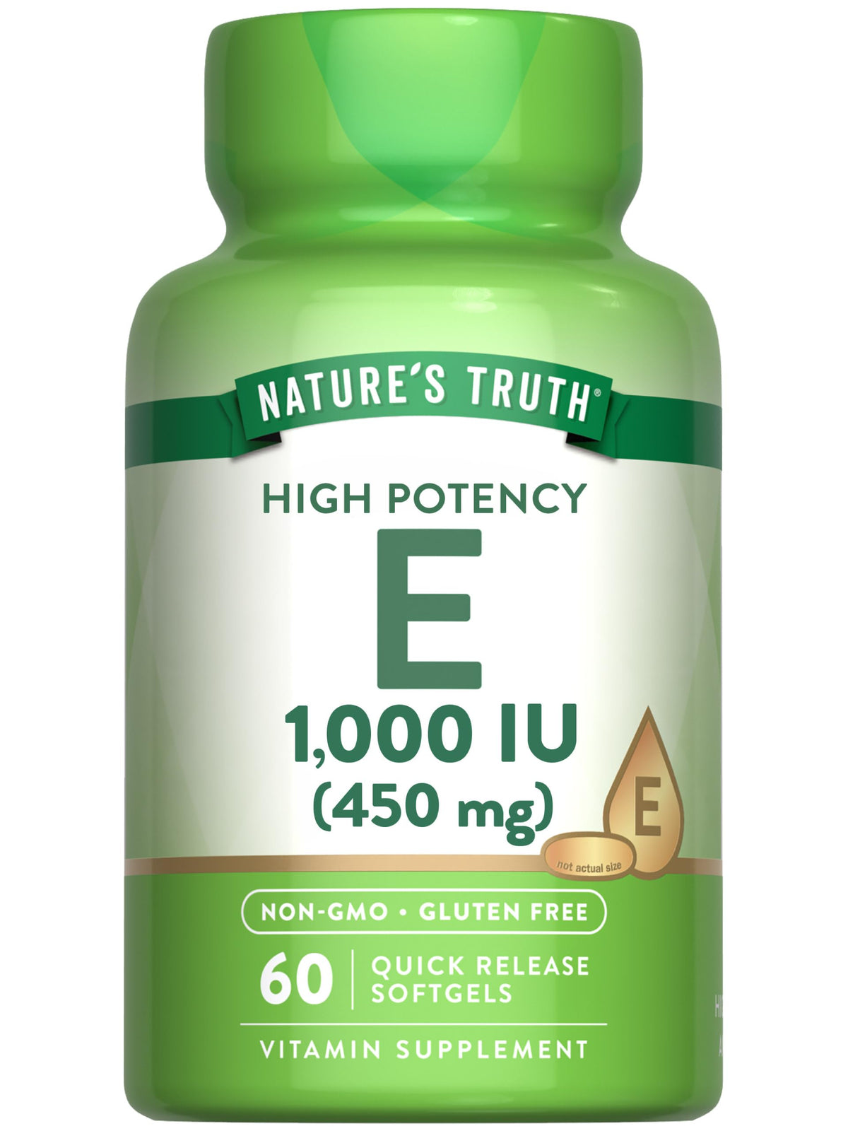 Nature's Truth Vitamin E 1000 IU Softgels - 60 Count