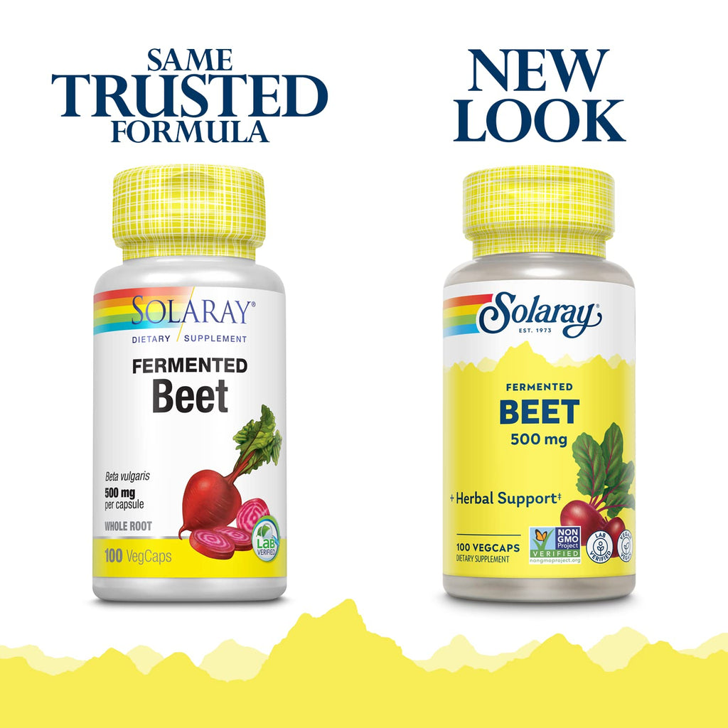 SOLARAY Fermented Beet Root Extract - 100 Vegetarian Capsules - image 2