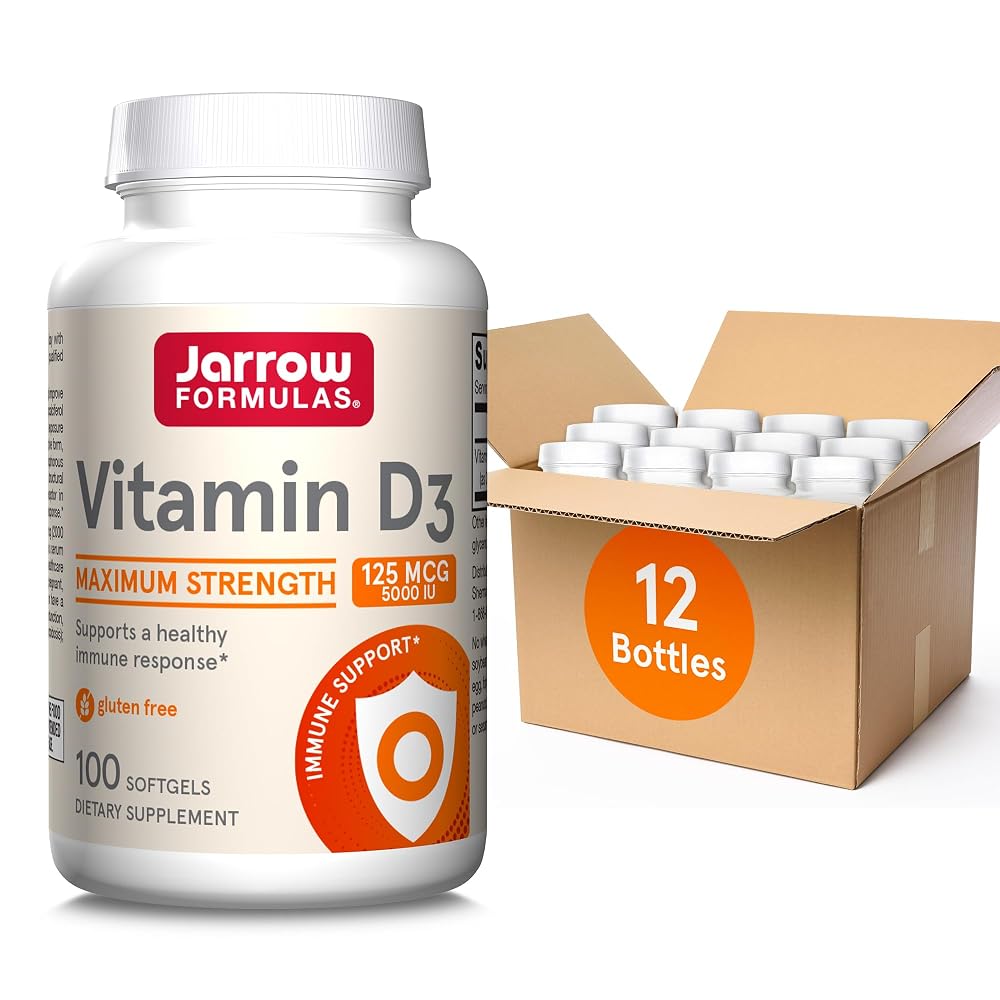 Jarrow Formulas Vitamin D3 5000 IU Bone & Immune Support - 100 Softgels
