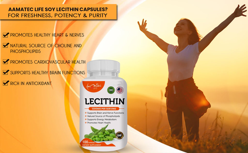 AAMATEC LIFE Soy Lecithin 1200mg - 100 Capsules - image 3