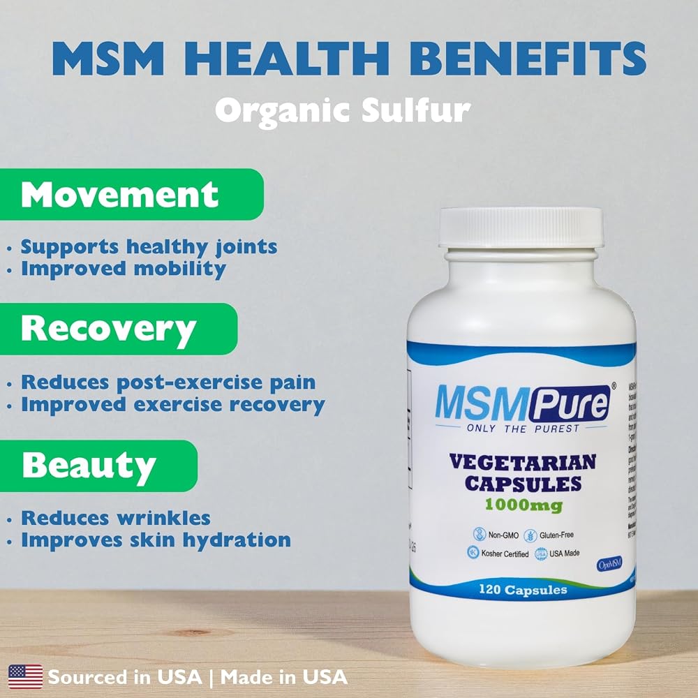 KALA HEALTH MSMPure 1000mg MSM Vegetarian Capsules - 120 Count - image 2