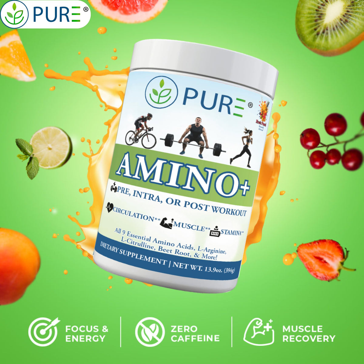 PURE Amino+ Essential Amino Acids Powder - 30 Servings - image 3