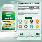 Best Naturals Alpha Lipoic Acid 600 mg - 120 Capsules - image 2