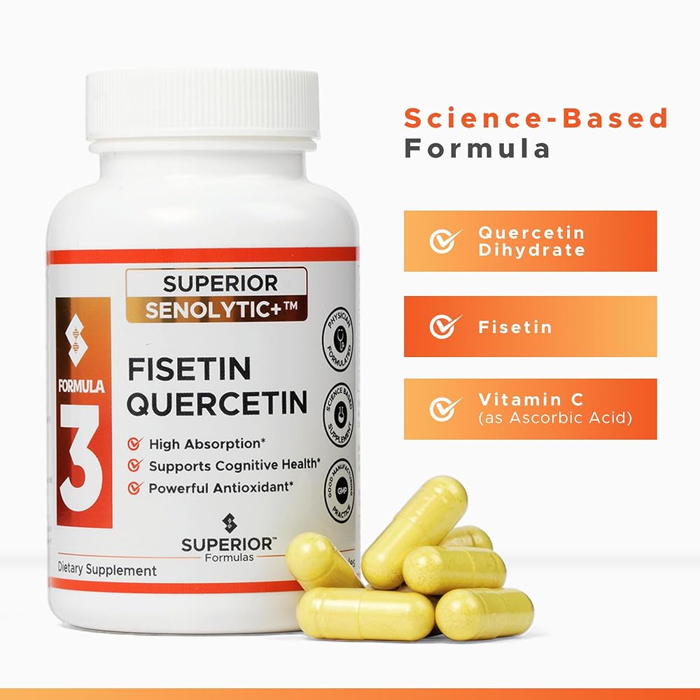 Superior Formulas Senolytic+ Fisetin Quercetin Vitamin C - 60 Capsules - image 6