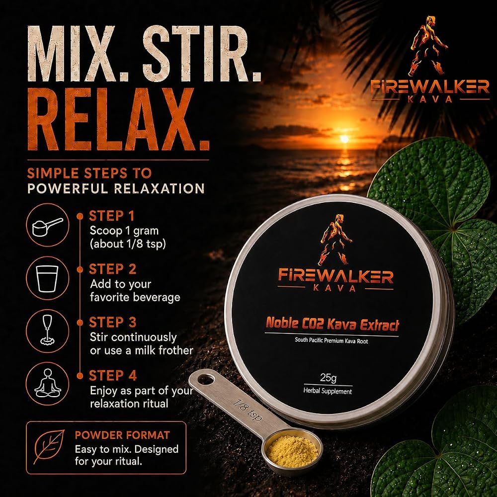 Firewalker Kava Noble CO2 Kava Extract Powder, 30% Kavalactones