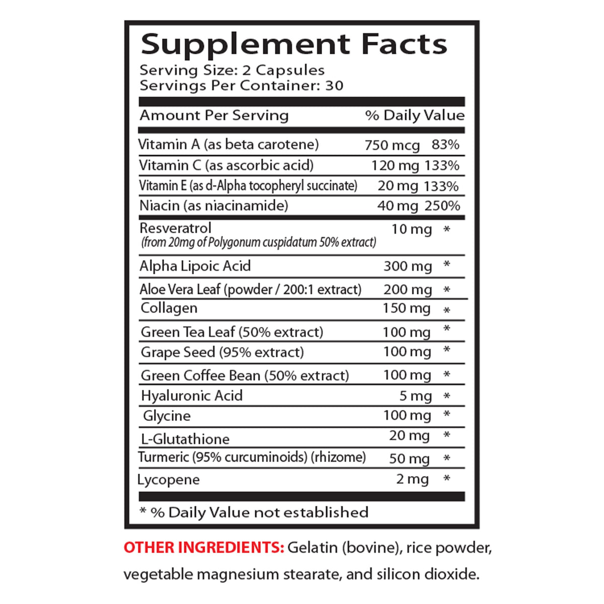 Sport Supplement Resveratrol 2000 Anti-Wrinkle Capsules - 60 Capsules - image 5