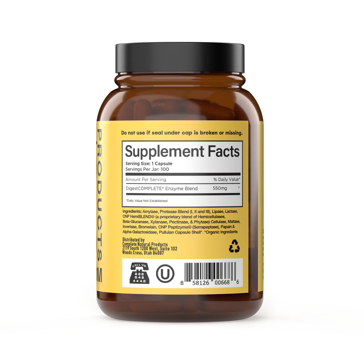 Complete Natural Products Digestive Enzyme Capsules 550mg - 60 Capsules - image 3