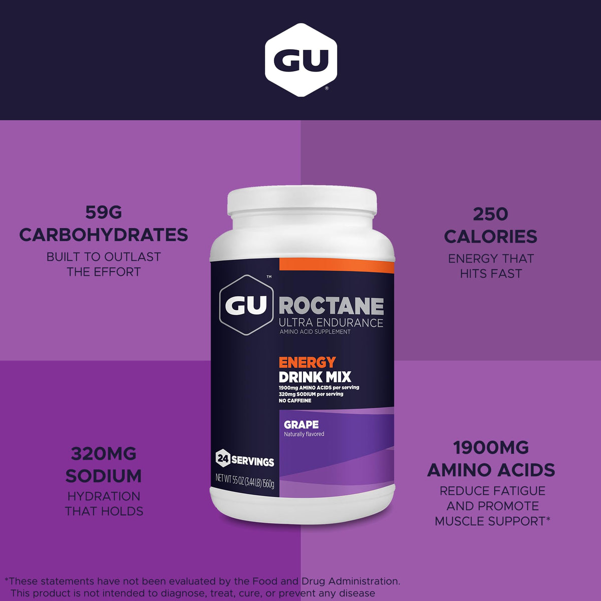 GU Energy Roctane Ultra Endurance Energy Drink Mix, Vegan