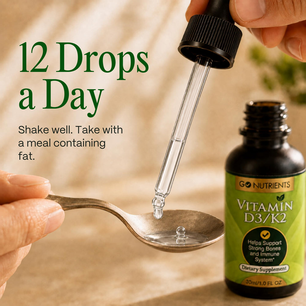 Go Nutrients Liquid Vitamin D3 K2 Drops - 1 Fl Oz - image 4