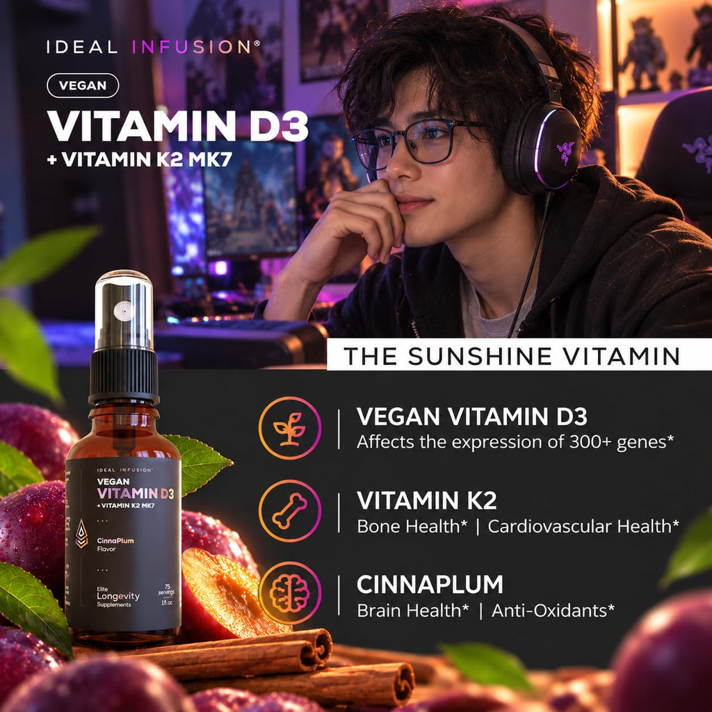Ideal Infusion Vegan Vitamin D3 5000 IU with K2 Liquid Spray - 75 Servings - image 5