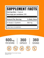 BulkSupplements N-Acetyl L-Cysteine 600mg - 360 Capsules - image 2