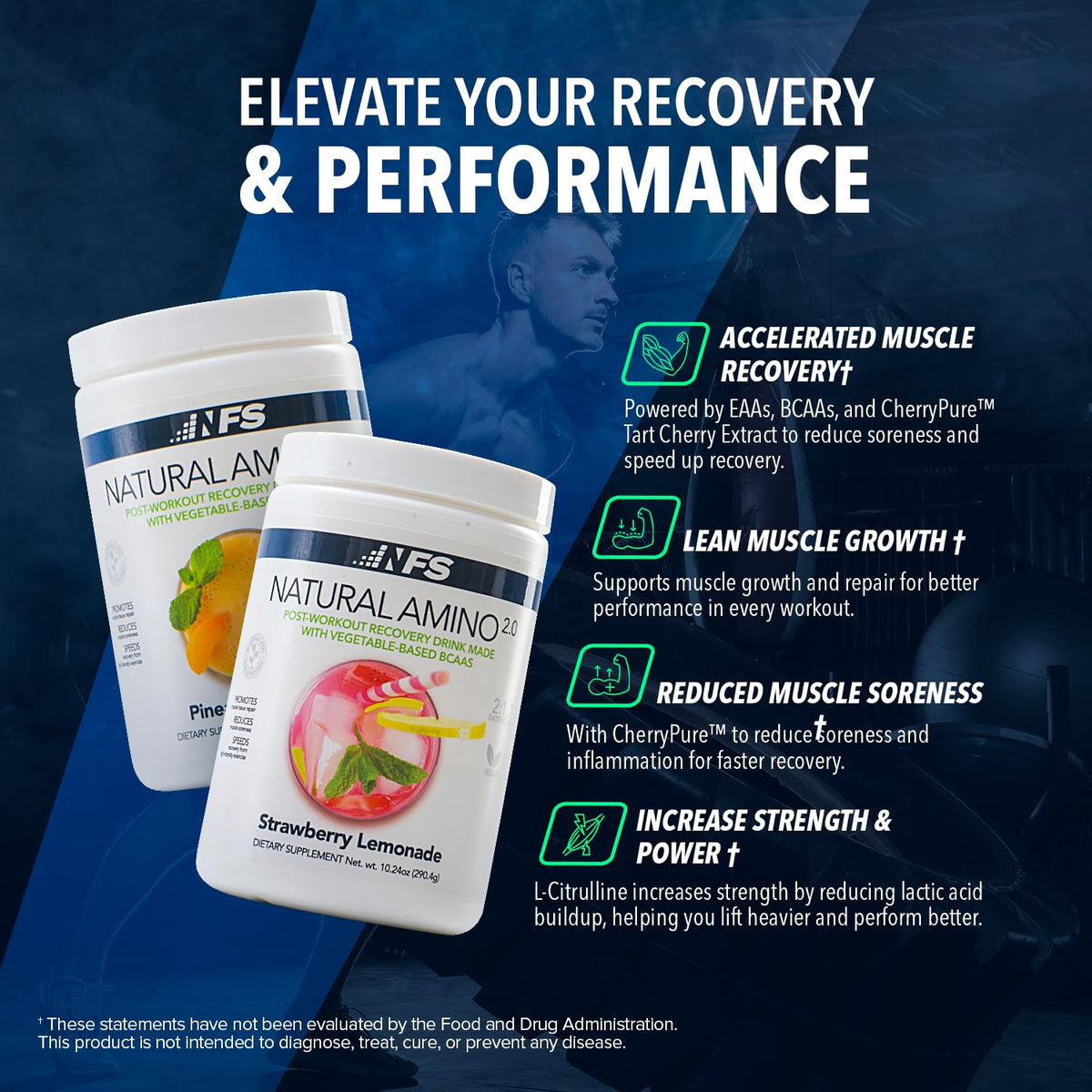 NF Sports Natural Amino 2:1:1 BCAAs Powder - 25 Servings - image 3