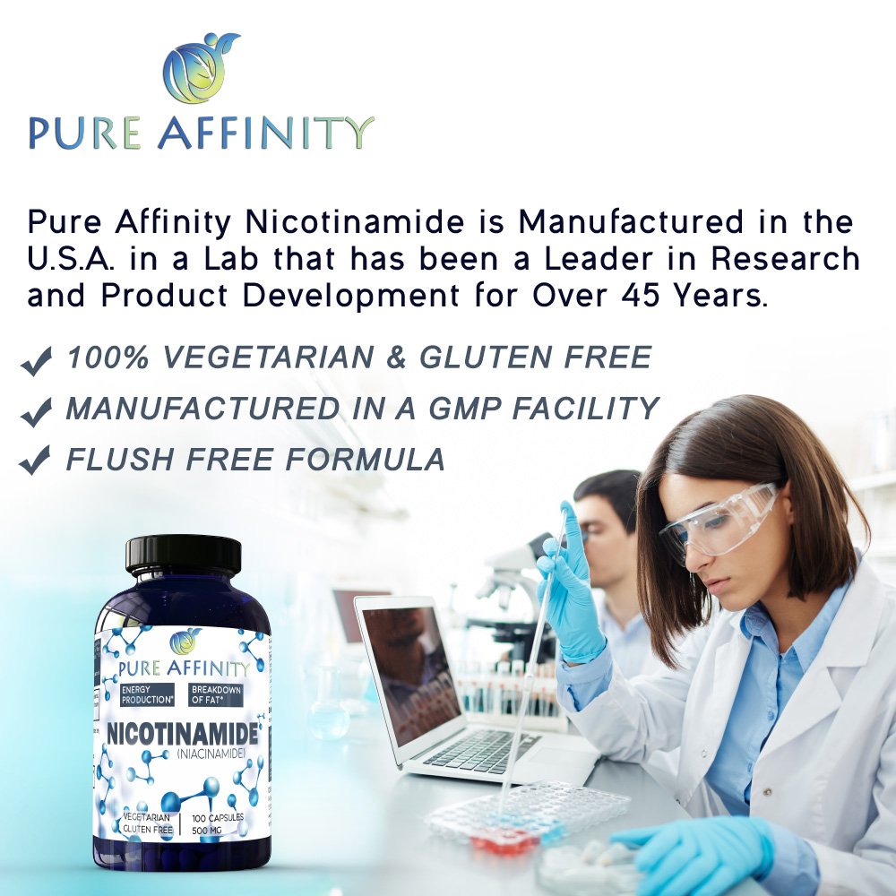 Pure Affinity LLC B3 Nicotinamide 500 mg Effective Flush-Free Niacin.