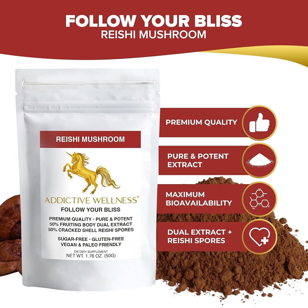 Addictive Wellness Reishi Mushroom + Spores Powder - 50g - image 3