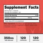 Primal N-Acetyl L-Tyrosine 350mg - 120 Capsules - image 2