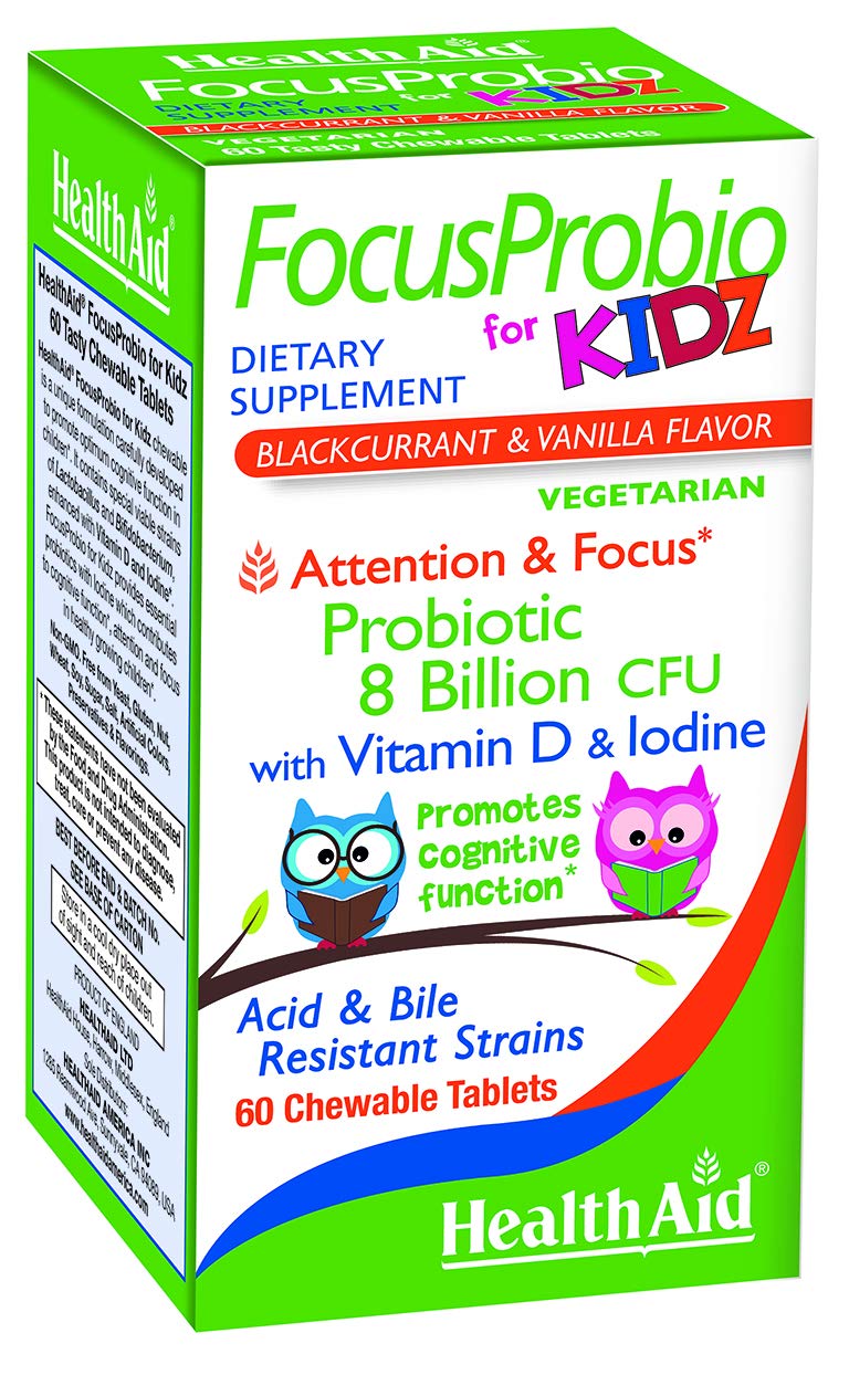 HealthAid FocusProbio Kidz Probiotic for Brain & Gut Health - 60 Tablets