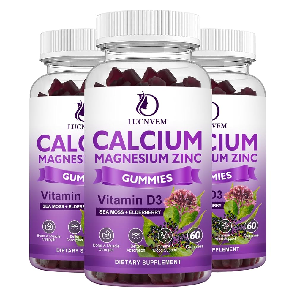 LUCNVEM Sugar Free Calcium Magnesium Zinc Gummies