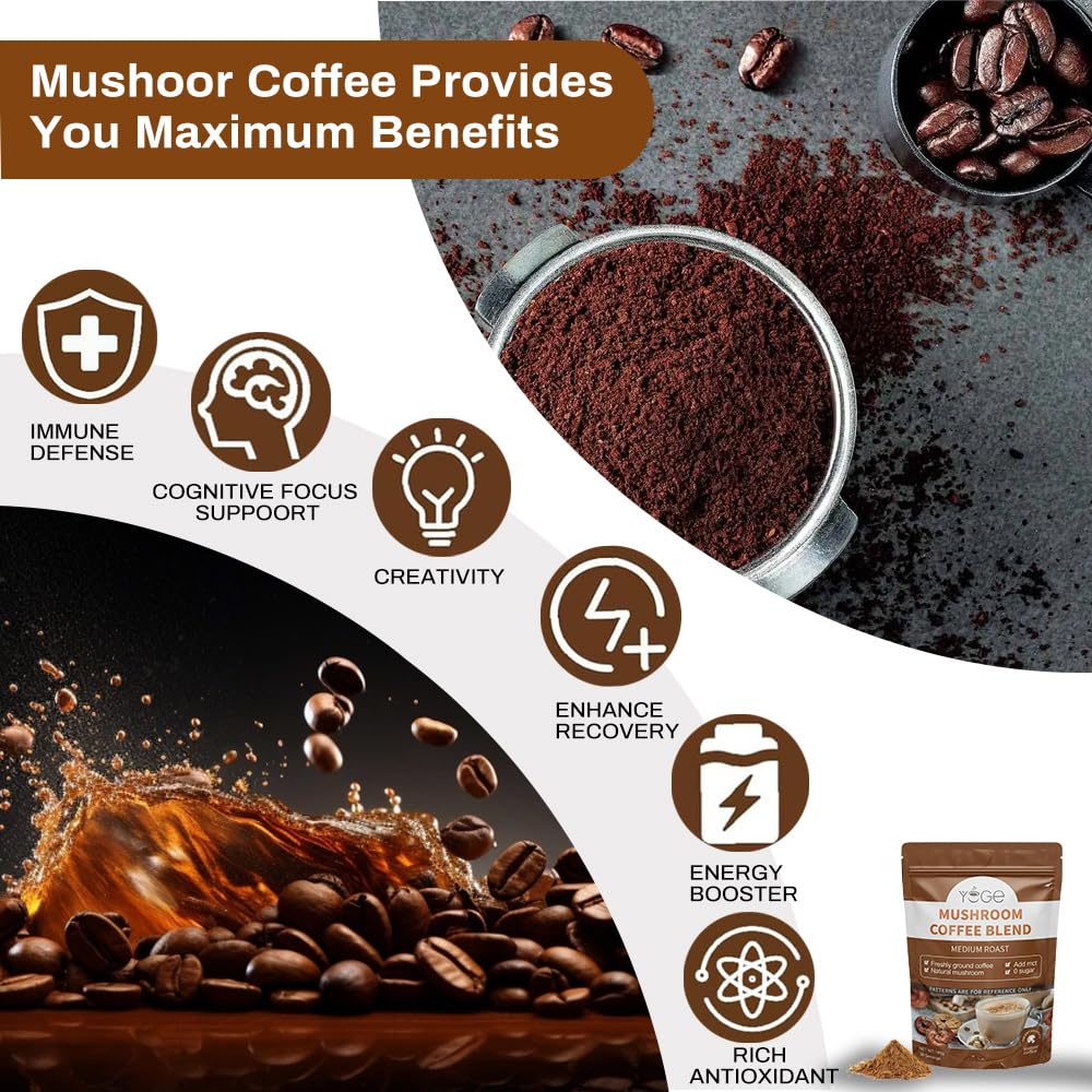 YEGE Mushroom Coffee 6 Adaptogenic Mushrooms for Focus - 30 Servings - image 4