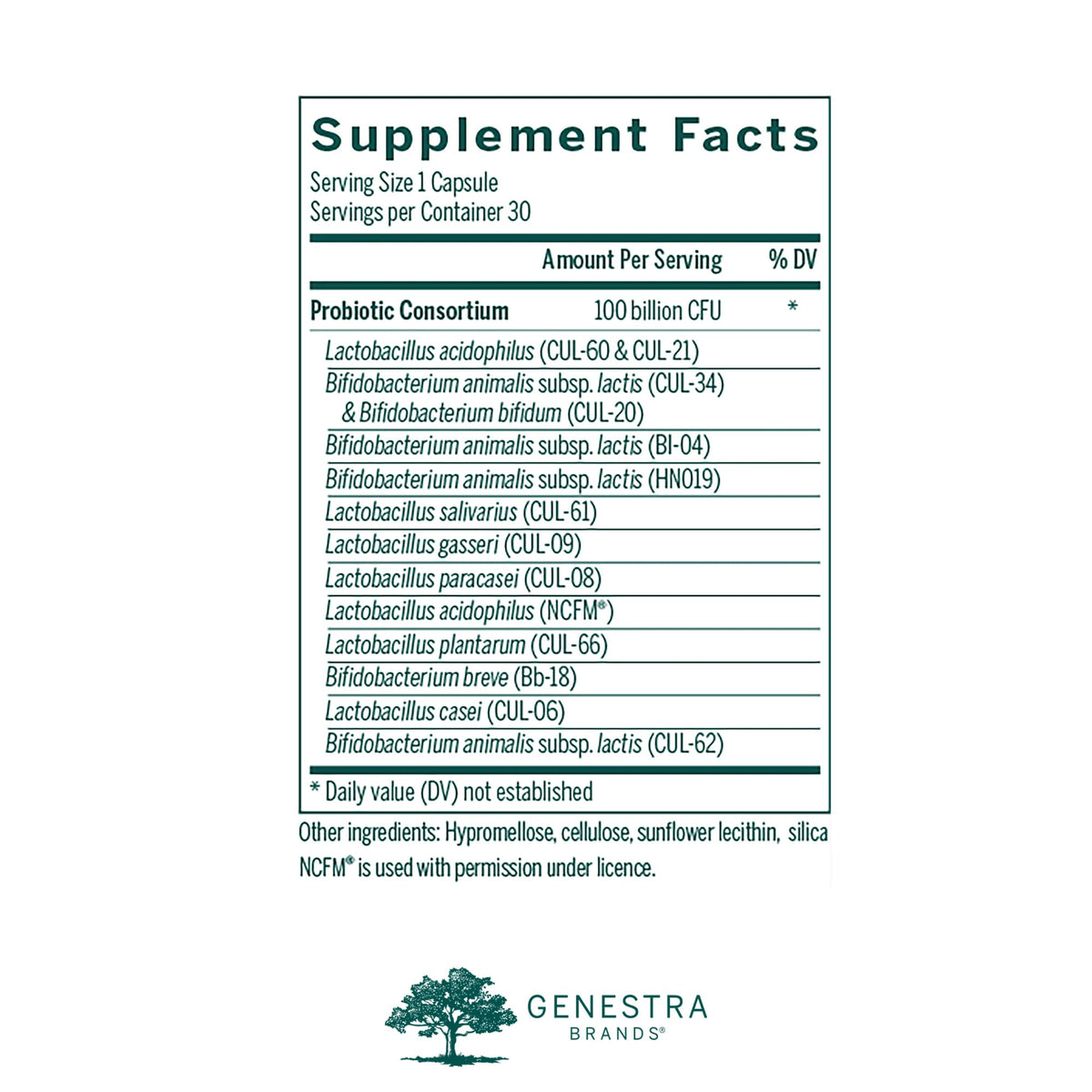 Genestra Brands HMF Multi Strain 100 Probiotic - 30 Capsules - image 2