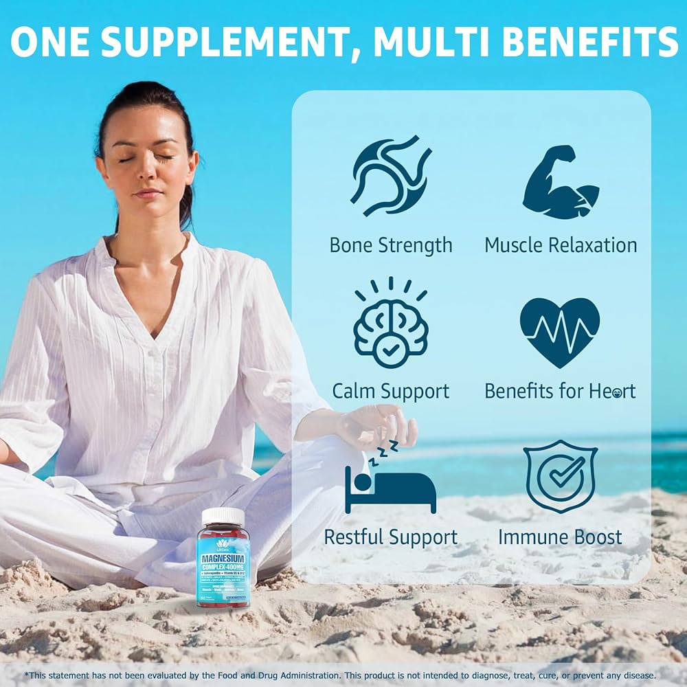 LILICARE Sugar Free Magnesium Gummies 400mg for Women Men