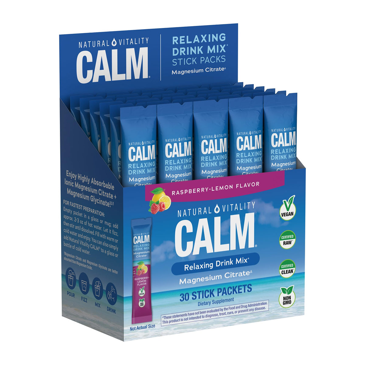 Natural Vitality Calm Magnesium Stick Packets - 30 Packets