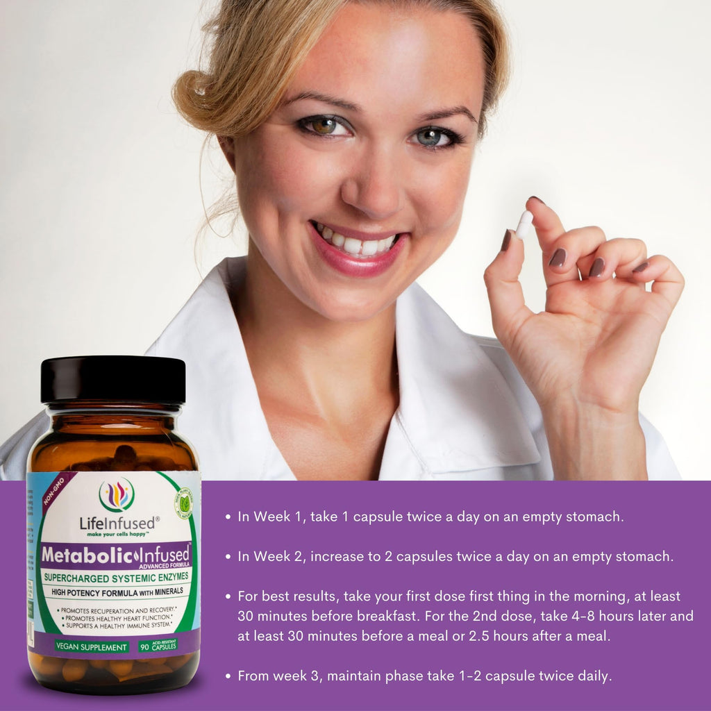 Life Infused Metabolic Serrapeptase Enzymes - 90 Capsules - image 6