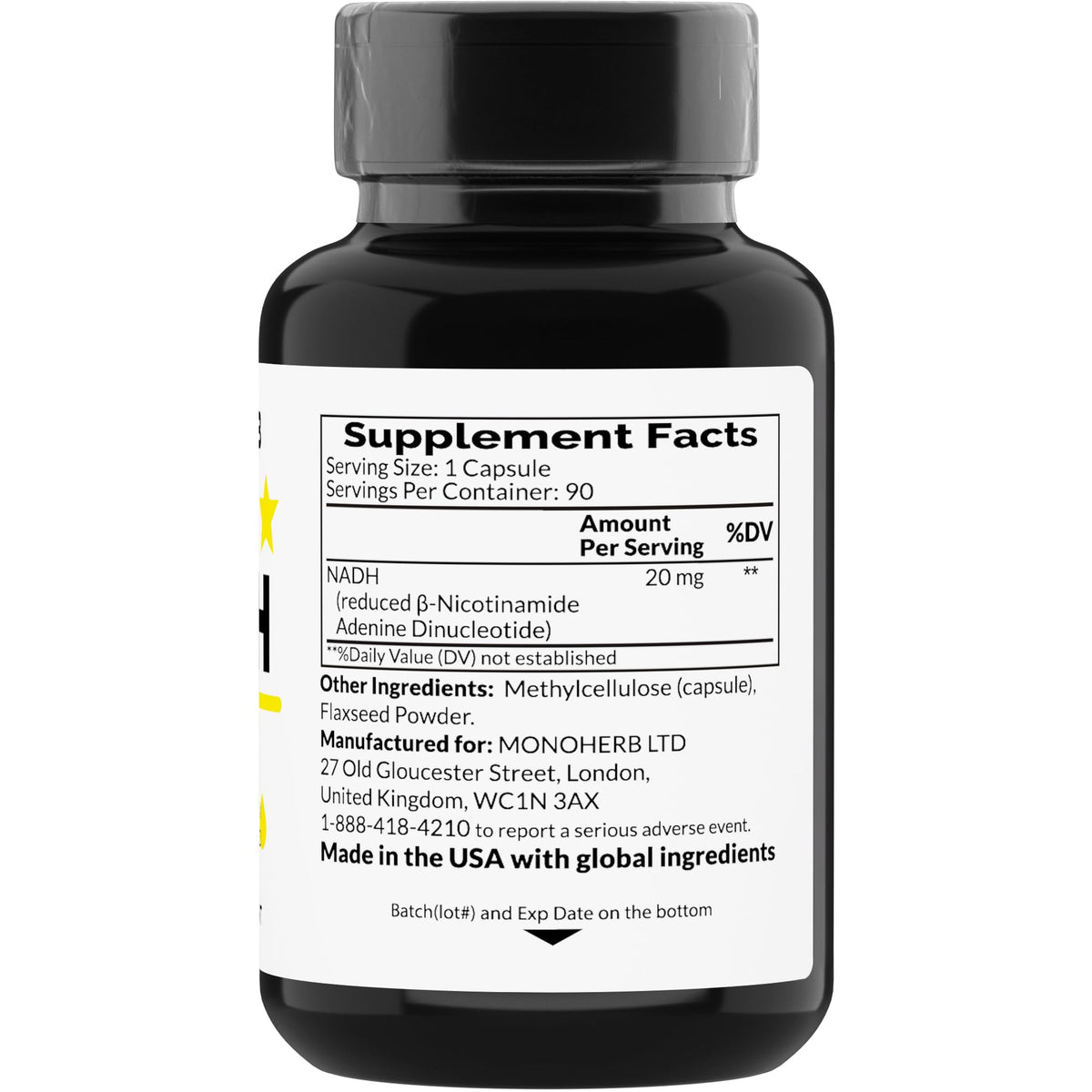 MONOHERB NADH 20 mg Energy Support - 90 Vegetarian Capsules - image 2