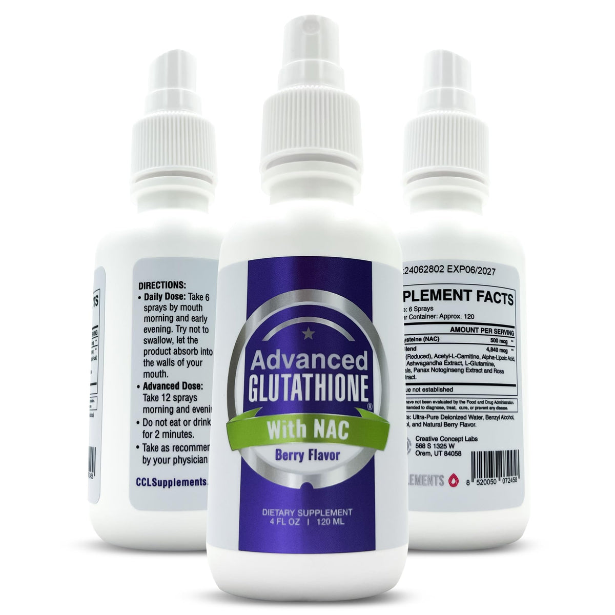 CCL Advanced Glutathione Spray & NAC Supplement