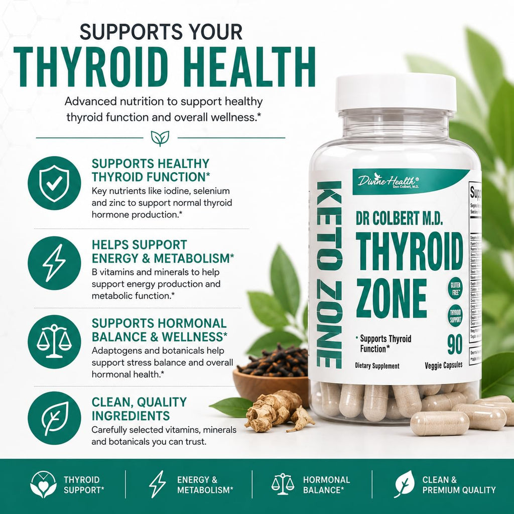 Divine Health Dr. Colbert Thyroid Zone - 90 Vegetarian Capsules - image 3