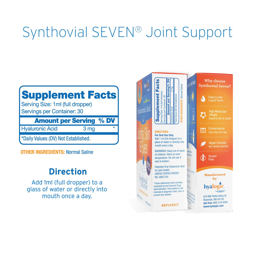 Hyalogic Synthovial Seven HA Joint & Skin Supplement - 1 Fl Oz - image 7