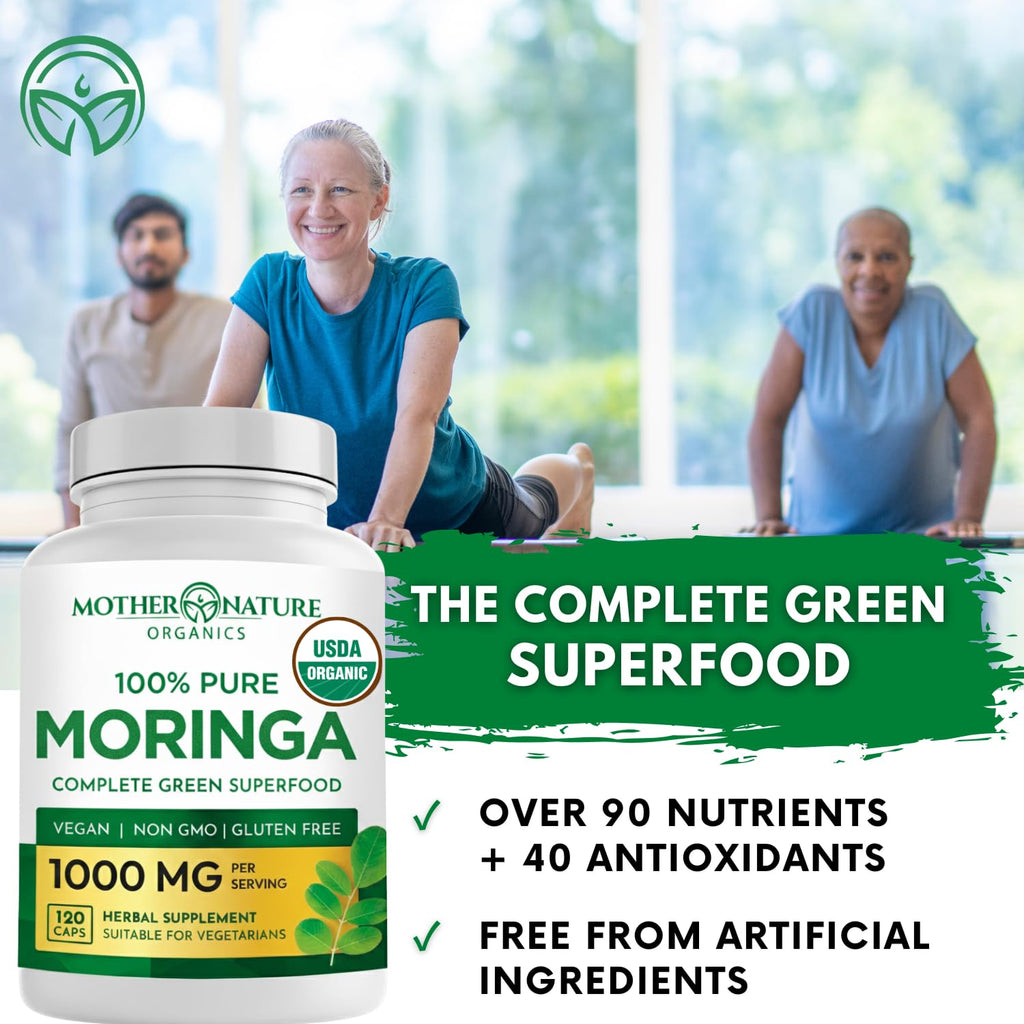 Mother Nature Organics Moringa Leaf Capsules 1000mg - 120 Capsules - image 7