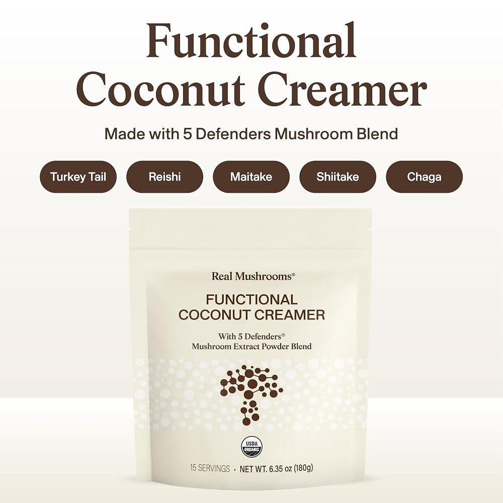 Real Mushrooms Organic Coconut Creamer with Reishi - 90 Servings - image 3