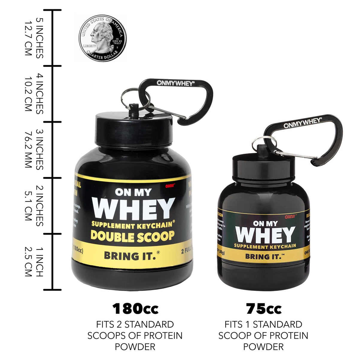 ONMYWHEY - Protein Powder & Supplement Funnel Keychain - Single Scoop