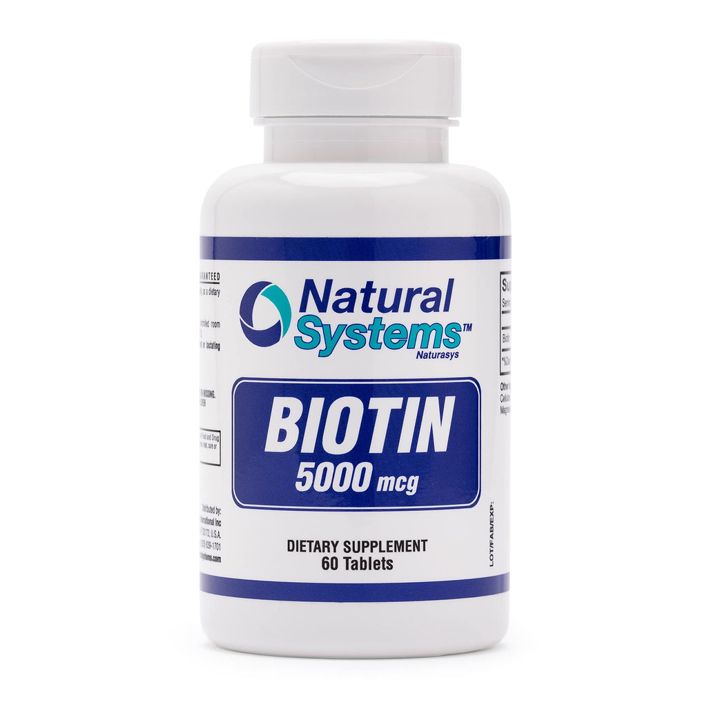 Natural Systems Biotin 5000 mcg Hair Growth Support - 60 Tablets