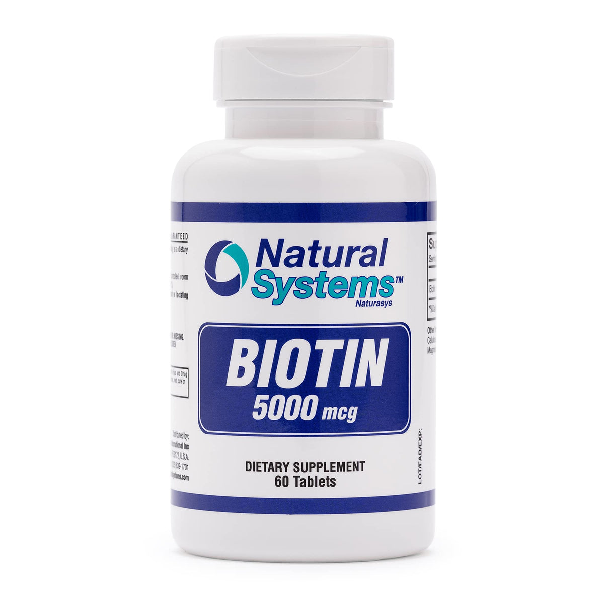 Natural Systems Biotin 5000 mcg Hair Growth Support - 60 Tablets