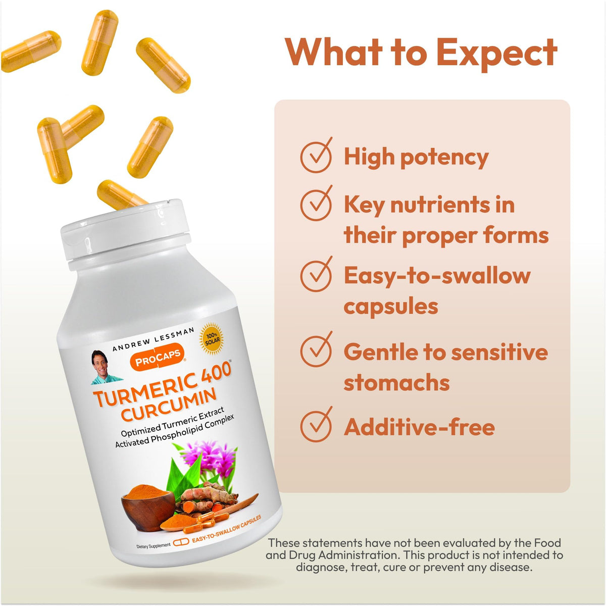ANDREW LESSMAN Turmeric 400 - Capsules - 95% Curcuminoids as