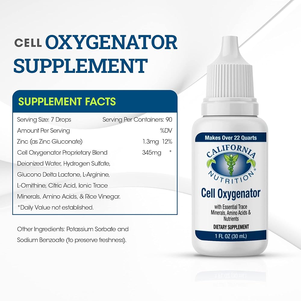 California Nutrition Cell Oxygenator Oxygen Boost Liquid Drops - 1 fl oz - image 3