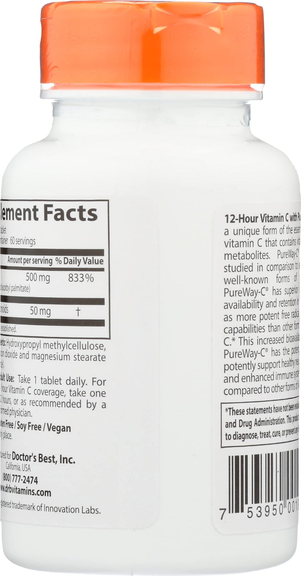 Doctor's BEST Sustained Release Vitamin C with Pureway-C - 60 Tablets - image 2