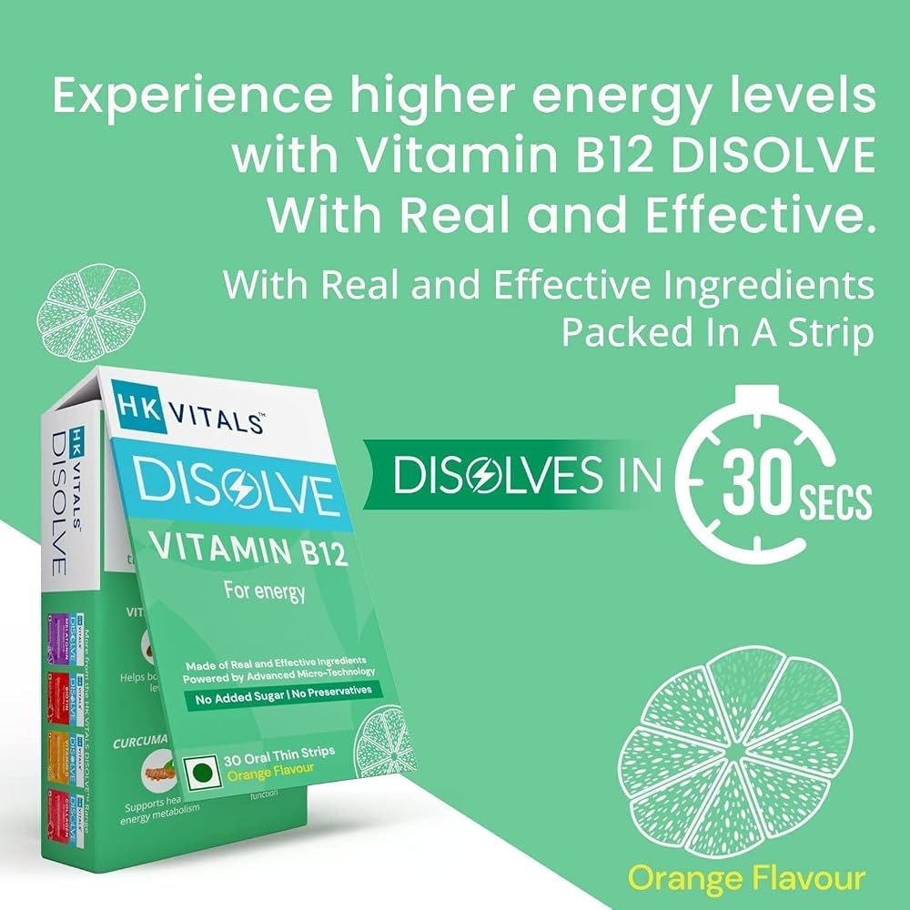 SENTA HealthKart HK Vitals Vitamin B12 for Energy - 30 Strips - image 3