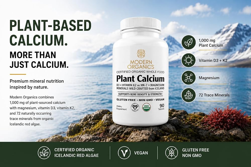 Modern Organics Plant Calcium 1000mg - 90 Vegan Tablets - image 5