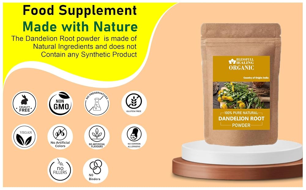 Blessfull Healing Organic Dandelion Root Powder 100% Pure Natural 200