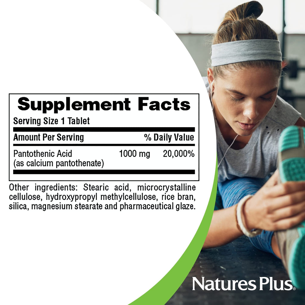 NaturesPlus Pantothenic Acid Sustained Release 1000 mg - 60 Tablets - image 5